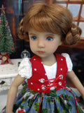 Heidelberg Holly - dirndl ensemble with tights & boots for Little Darling Doll or 33cm BJD