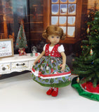 Heidelberg Holly - dirndl ensemble with tights & boots for Little Darling Doll or 33cm BJD