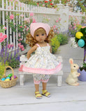 Hippity Hop - babydoll top, bloomers, kerchief & sandals for Little Darling Doll