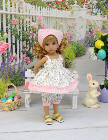 Hippity Hop - babydoll top, bloomers, kerchief & sandals for Little Darling Doll