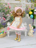 Hippity Hop - babydoll top, bloomers, kerchief & sandals for Little Darling Doll