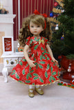 Holly Berries - dress, tights & shoes for Little Darling Doll or other 33cm BJD