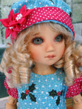 Holly Bough - dress, hat, tights & shoes for Little Darling Doll or 33cm BJD