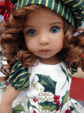 Holly Elegance - dress, beret, tights & shoes for Little Darling Doll or other 33cm BJD