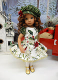 Holly Elegance - dress, beret, tights & shoes for Little Darling Doll or other 33cm BJD