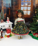 Holly & Mistletoe - dress, hat, tights & shoes for Little Darling Doll or 33cm BJD