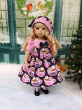 Hot Cocoa - dress, hat, tights & shoes for Little Darling Doll or other 33cm BJD