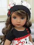 I Love Music - dress, hat, tights & shoes for Little Darling Doll