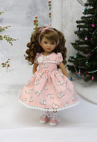 Ice Skates - dress, socks & saddle shoes for Little Darling Doll or 33cm BJD