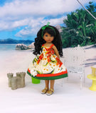 Island Beauty - dress & sandals for Little Darling Doll or 33cm BJD