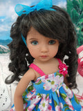 Island Plumeria - dress, tights & shoes for Little Darling Doll or 33cm BJD