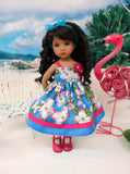 Island Plumeria - dress, tights & shoes for Little Darling Doll or 33cm BJD