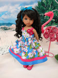 Island Plumeria - dress, tights & shoes for Little Darling Doll or 33cm BJD
