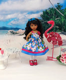 Island Plumeria - dress, tights & shoes for Little Darling Doll or 33cm BJD