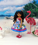 Island Plumeria - dress, tights & shoes for Little Darling Doll or 33cm BJD