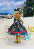 Island Surfer - dress, hat, & sandals for Little Darling Doll