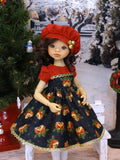 Jingle All The Way - dress, beret, tights & shoes for Little Darling Doll or 33cm BJD