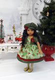 Jolly Holly - jacket, hat, dress, tights & shoes for Little Darling Doll or 33cm BJD