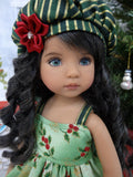Jolly Holly - jacket, hat, dress, tights & shoes for Little Darling Doll or 33cm BJD