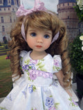 Lavender Roses - dress, tights & shoes for Little Darling Doll or other 33cm BJD