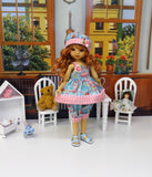 Little Ballerina - babydoll top, bloomers, hat & sandals for Little Darling Doll or 33cm BJD