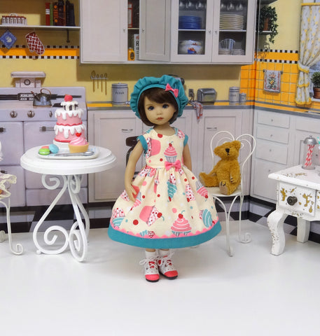 Little Cupcake - dress, hat, socks & shoes for Little Darling Doll or 33cm BJD