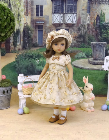 Little Nutbrown Hare - dress, hat, socks & shoes for Little Darling Doll or 33cm BJD