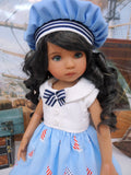 Little Sailor - dress, jacket, hat, socks & saddle shoes for Little Darling Doll or 33cm BJD