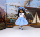 Little Sailor - dress, jacket, hat, socks & saddle shoes for Little Darling Doll or 33cm BJD