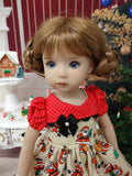 Little Santa - dress, tights & shoes for Little Darling Doll or other 33cm BJD