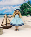 Love Anchor - dress, hat & sandals for Little Darling Doll or 33cm BJD