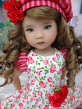Lovely Floral - dress, beret, tights & shoes for Little Darling Doll or other 33cm BJD