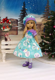 Magic Snowman - dress, hat, tights & shoes for Little Darling Doll or 33cm BJD