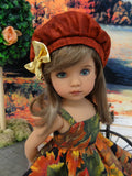 Maple Leaves - dress, jacket, beret, tights & shoes for Little Darling Doll or 33cm BJD