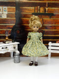 Meadow Plaid - dress & apron ensemble with tights & shoes for Little Darling Doll or 33cm BJD