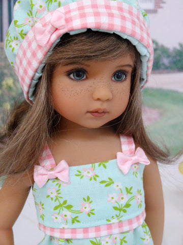 Meadowsoft - romper, hat, socks & shoes for Little Darling Doll or 33cm BJD
