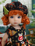 Merry Owls - dress, hat, tights & shoes for Little Darling Doll or 33cm BJD