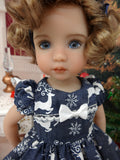 Midnight Reindeer - dress, tights & shoes for Little Darling Doll or other 33cm BJD