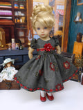 Midwinter Blooms - dress, tights & shoes for Little Darling Doll or other 33cm BJD