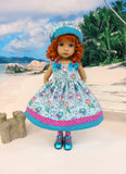 Mini Mermaid - dress, hat, tights & shoes for Little Darling Doll or 33cm BJD