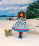 Mini Mermaid - dress, hat, tights & shoes for Little Darling Doll or 33cm BJD