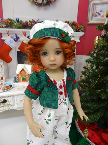 Miss Holly - romper, jacket, hat, socks & shoes for Little Darling Doll or 33cm BJD