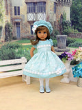 Misty Meadow - dress, hat, tights & shoes for Little Darling Doll or 33cm BJD