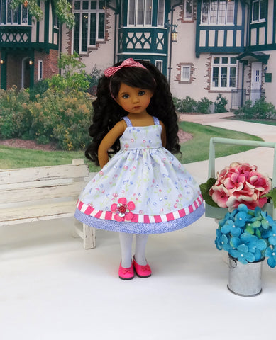 Morning Meadow - dress, tights & shoes for Little Darling Doll or 33cm BJD