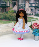 Morning Meadow - dress, tights & shoes for Little Darling Doll or 33cm BJD