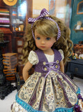 Mountain Wildflowers - dirndl ensemble with tights & boots for Little Darling Doll or 33cm BJD