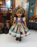 Mountain Wildflowers - dirndl ensemble with tights & boots for Little Darling Doll or 33cm BJD