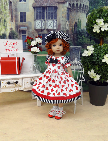 My Heart - dress, hat, socks & shoes for Little Darling Doll or 33cm BJD
