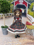 New England Plaid - dress, hat, tights & shoes for Little Darling Doll or 33cm BJD