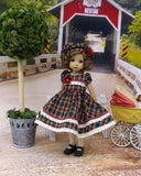 New England Plaid - dress, hat, tights & shoes for Little Darling Doll or 33cm BJD